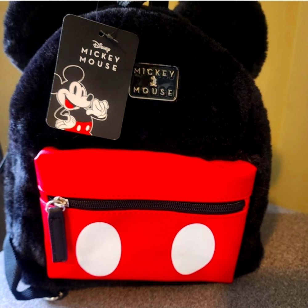 Mickey Mouse Fuzzy Backpack.